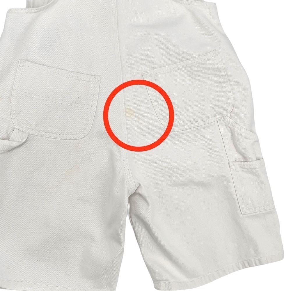 Vintage Y2K GAP Shortalls White Overalls Shorts 100% Cotton | Kids XL Women's XS - Picture 12 of 12